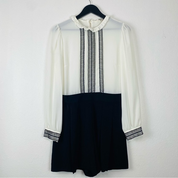 Miss SELFRIDGE White Black Embroidered Romper Size 8 - Picture 16 of 16